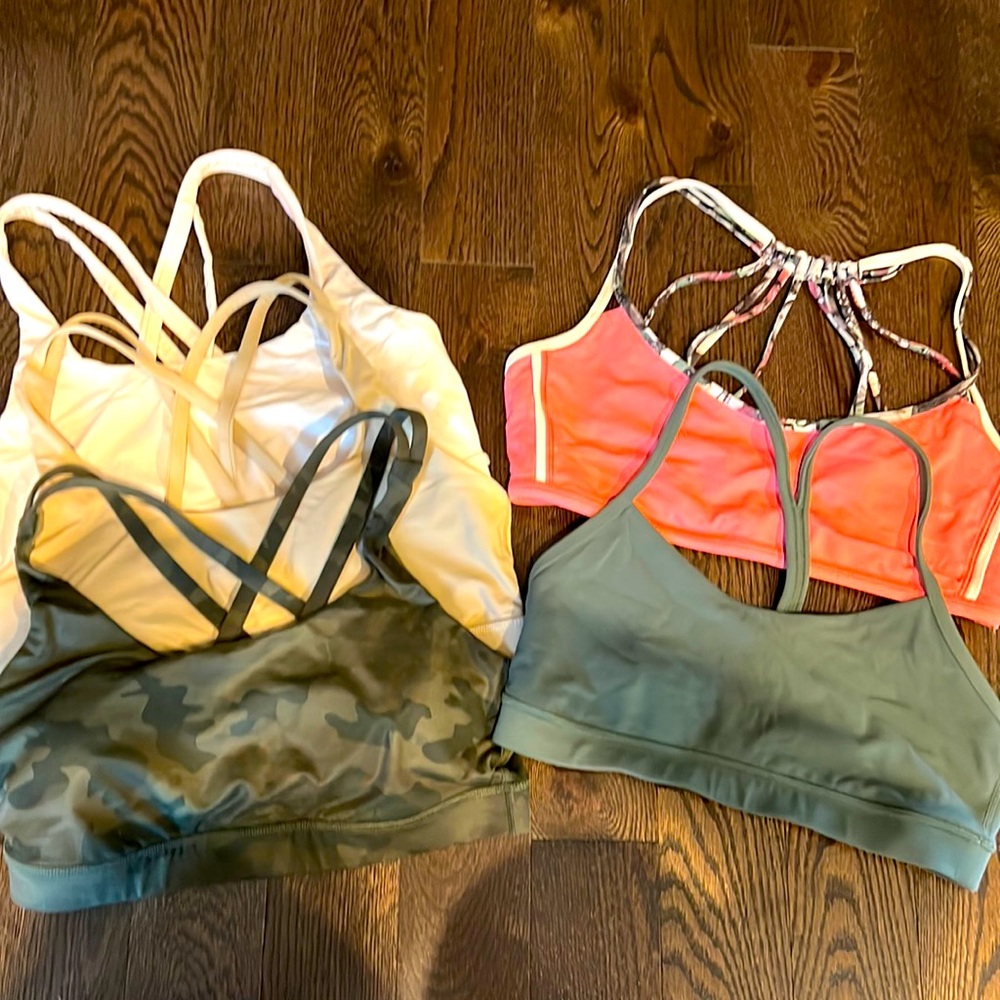 5 Lululemon beautiful sports bras all size 8